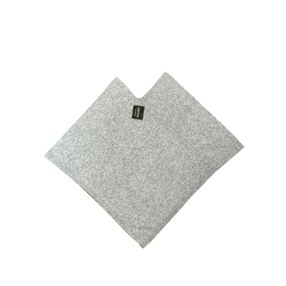 Phenix 100% Cashmere V-Neck Gray Poncho Women NWT